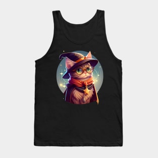 Witch Cat Wishes Happy Meowloween Tank Top